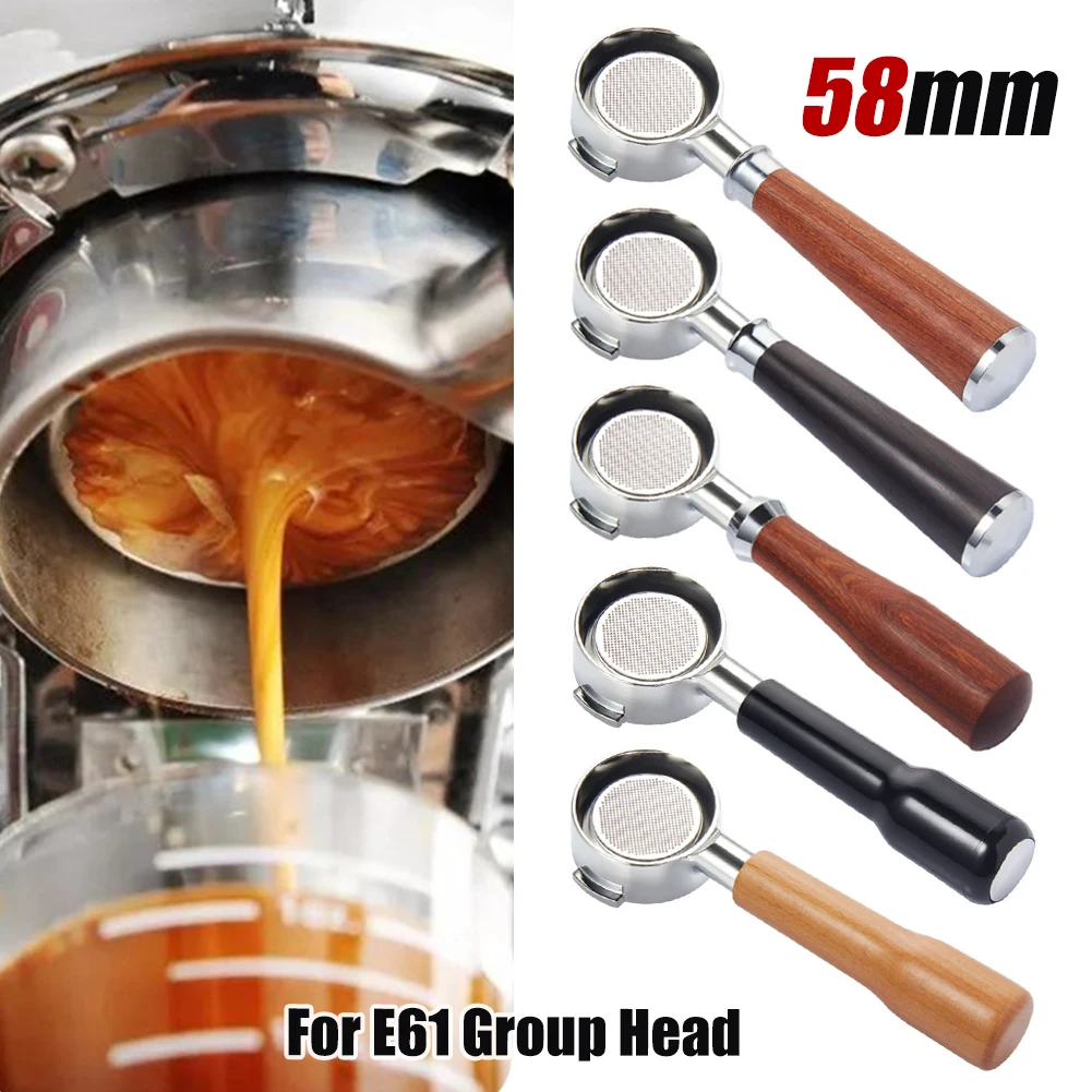 58mm Coffee Bottomless Portafilter Filter Basket For E61 EXPOBAR Rocket Coffee Machine Espresso Accessory Coffee Maker Tools
58mm Coffee Bottomless Portafilter Filter Basket For E61 EXPOBAR Rocket Coffee Machine Espresso Accessory Coffee Maker Tools