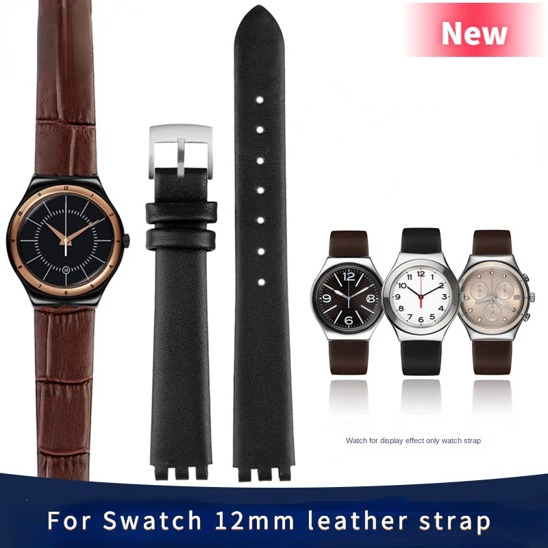 For Swatch YSS317G LK292G Genuine leather watchband 12mm crocodile texture Soft black brown cowhide strap accessories Free tools
For Swatch YSS317G LK292G Genuine leather watchband 12mm crocodile texture Soft black brown cowhide strap accessories Free tools