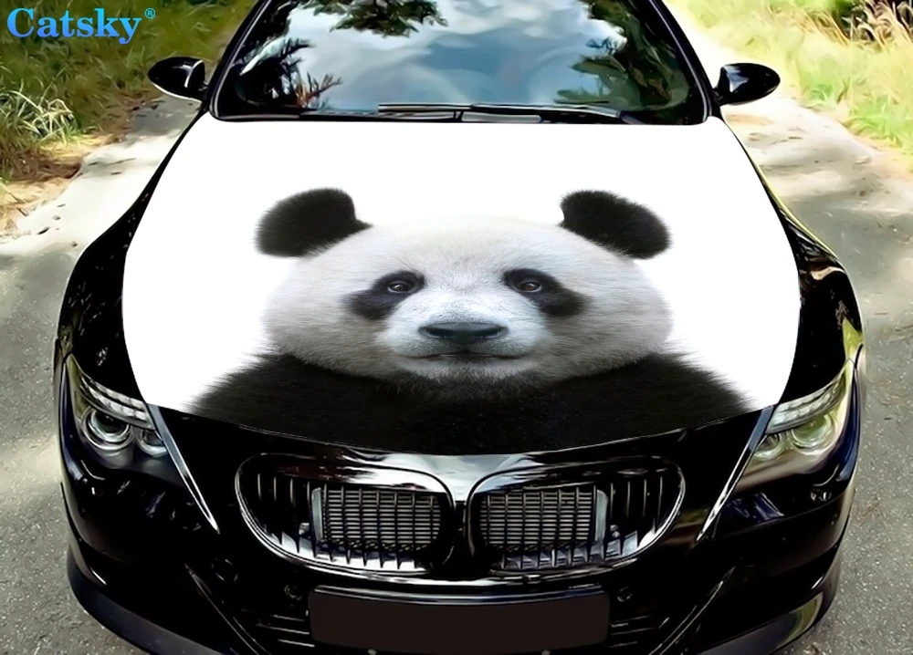 

Panda, panda car sticker, panda sticker,Car Floor Mats,Car hood wrap lion decal, bonnet vinyl sticker, full color graphic decal