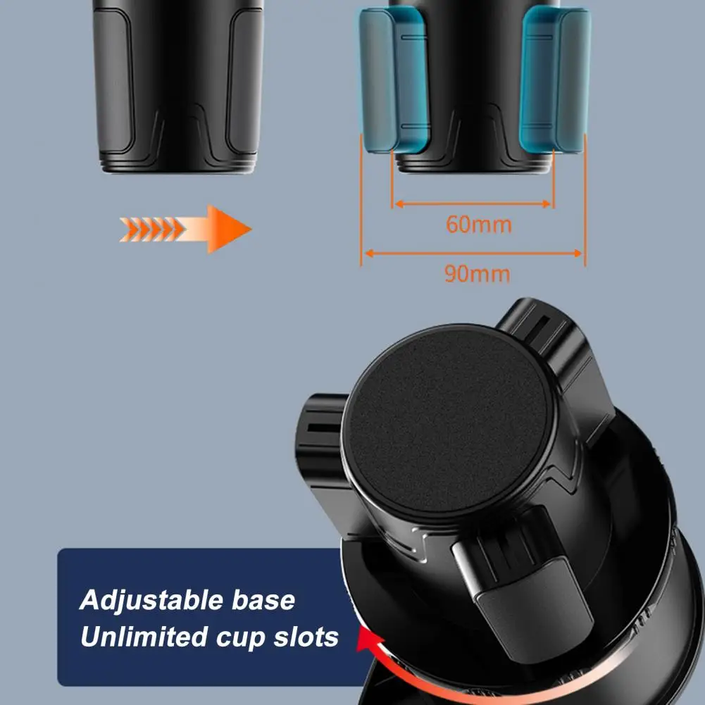 

Car Cup Holder with Adjustable Base Versatile Car Cup Holder Tray 360° Rotatable Expandable Stable Drink Holder with for Food