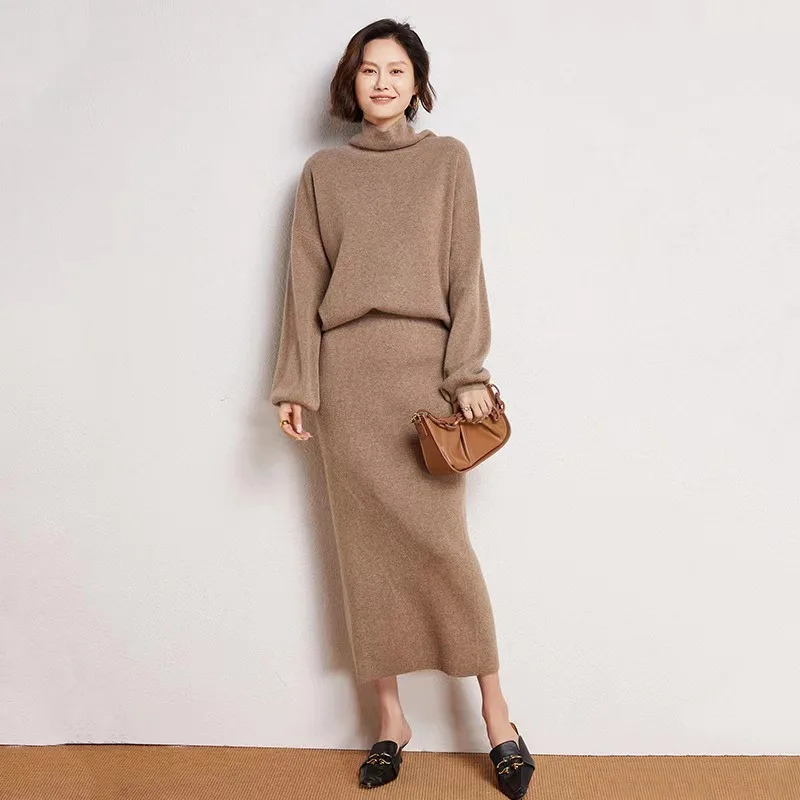Women Suit Autumn Winter 2024 New Knitted Turtleneck Cashmere Sweater and Skirt Two-Piece Set W100
Women Suit Autumn Winter 2024 New Knitted Turtleneck Cashmere Sweater and Skirt Two-Piece Set W100