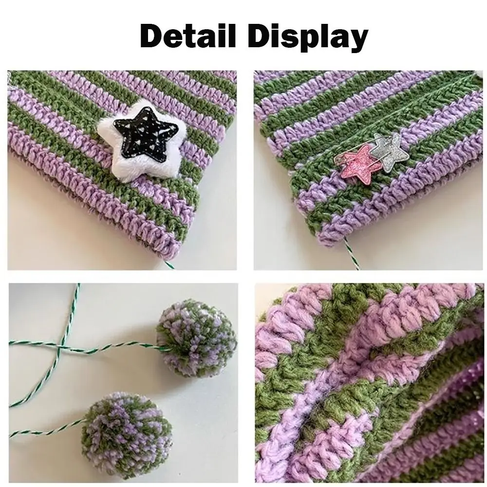 Y2K Devil Ear Beanie Hat - Cute Striped Star Design 26 S7a5e6ebbbf6b4f1eb7870a2759d4ae85Z