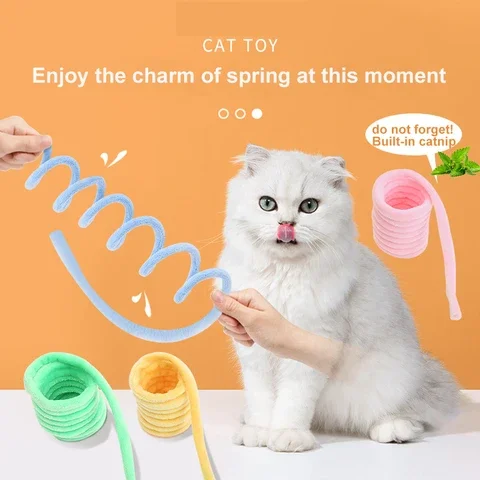 

Pet Supplies Cat Toys Plush Spring-shaped Soft Short Plush Toys Cat Mint Toy Catnip Pet Kitten Teeth Grinding Claws Thumb Bite