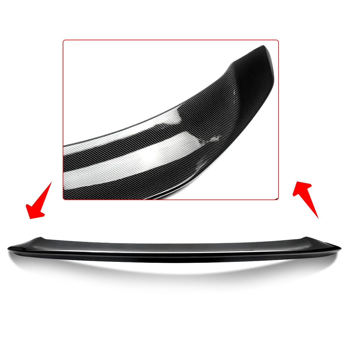 Rear Lip Spoiler For 2017-2022 Tesla Model 3 V Style Ducktail Spoiler Rear Trunk Spoiler Wings Golss Black & Carbon Fiber Look Rear Lip Spoiler For 2017-2022 Tesla Model 3 V Style Ducktail Spoiler Rear Trunk Spoiler Wings Golss Black & Carbon Fiber Look