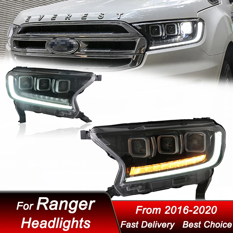 

Car Headlights For Ford Ranger 2016-2020 full LED Auto Head lamp Assembly Upgrade High Configure Projector Lens Accessories Kit