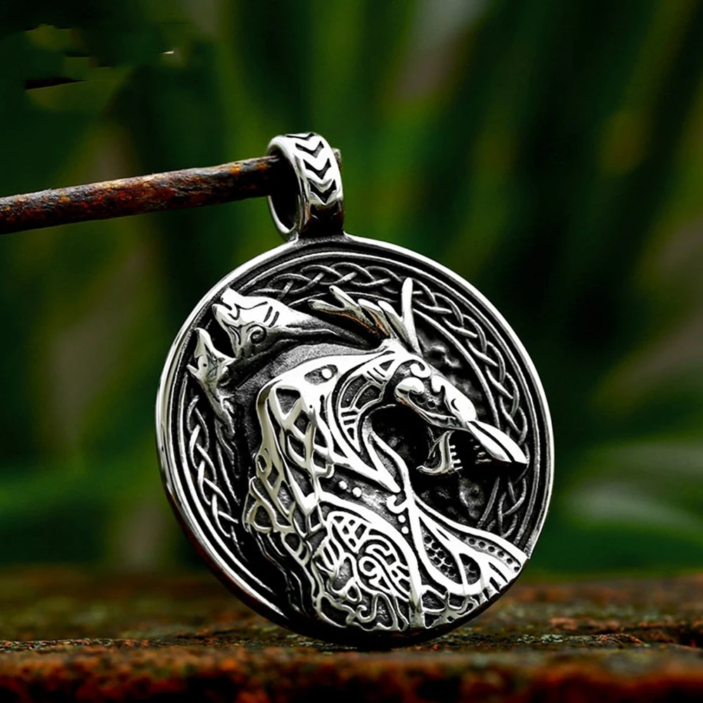 Vintage Viking Wolf Pendant Necklace Men Fashion Nordic Viking Compass Rune Necklace Stainless Steel Amulet Jewelry Wholesale
Vintage Viking Wolf Pendant Necklace Men Fashion Nordic Viking Compass Rune Necklace Stainless Steel Amulet Jewelry Wholesale