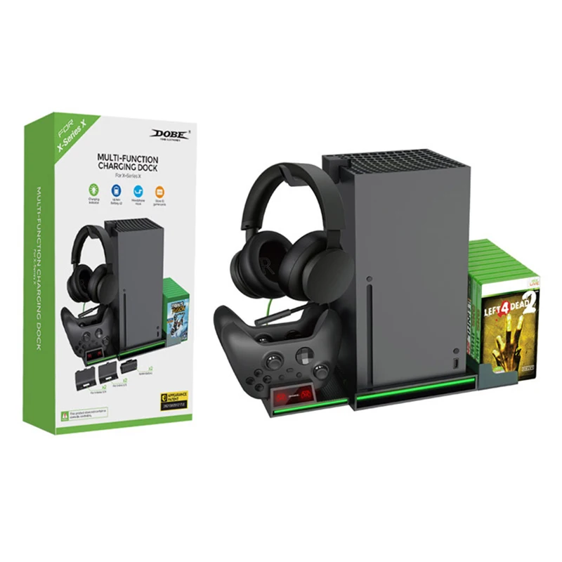 For Xbox SeriesX console charging base XSX/ONE SX controller holder charging + disc storage headset mount
For Xbox SeriesX console charging base XSX/ONE SX controller holder charging + disc storage headset mount