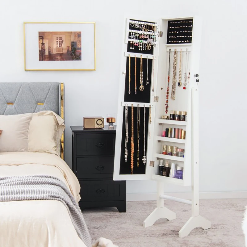 Standing Jewelry Cabinet with Full Length Mirror Home Cosmetics Jewelry Storage Cabinet Shelf Storage Box Make Up Organizer
Standing Jewelry Cabinet with Full Length Mirror Home Cosmetics Jewelry Storage Cabinet Shelf Storage Box Make Up Organizer