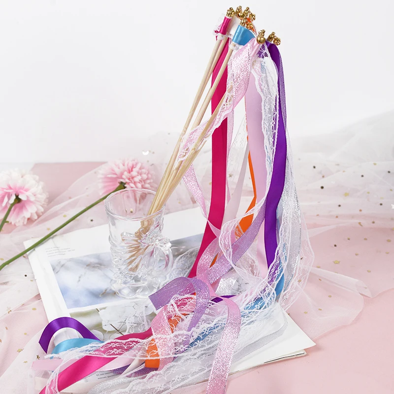 5pc Lace Ribbon Fairy Stick Wedding Decor Wands With Gold Bells Twirling Streamers Birthday Event Cheer Noise Maker Party Supply
5pc Lace Ribbon Fairy Stick Wedding Decor Wands With Gold Bells Twirling Streamers Birthday Event Cheer Noise Maker Party Supply