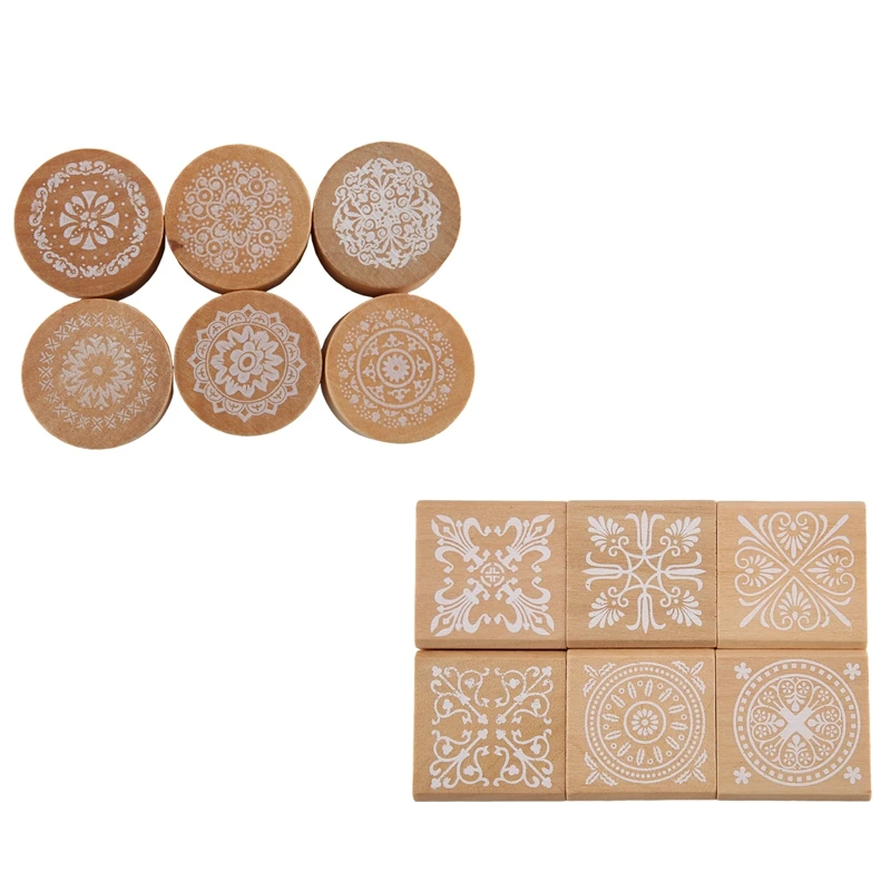 12Pcs Wooden Stamps Floral Pattern Circles And Squares Decorative Rubber Wooden For DIY Craft Card And Scrapbooking
12Pcs Wooden Stamps Floral Pattern Circles And Squares Decorative Rubber Wooden For DIY Craft Card And Scrapbooking
