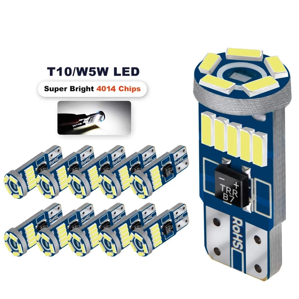 10PCS LED T10 W 5W Lamp White Interior Lighting Glass Base Light 194 12V White Instrument Lights Bulb Lamp No Error Car Interior
10PCS LED T10 W 5W Lamp White Interior Lighting Glass Base Light 194 12V White Instrument Lights Bulb Lamp No Error Car Interior