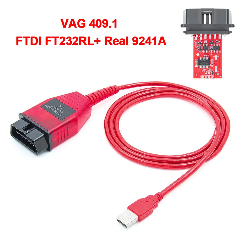 VAG COM 409.1 KKL With FTDI FT232RL/CH340T OBD OBD2 Car Diagnostic Interface Cable For VW/Audi/Skoda/Seat VAG-COM Scanner Tool
VAG COM 409.1 KKL With FTDI FT232RL/CH340T OBD OBD2 Car Diagnostic Interface Cable For VW/Audi/Skoda/Seat VAG-COM Scanner Tool