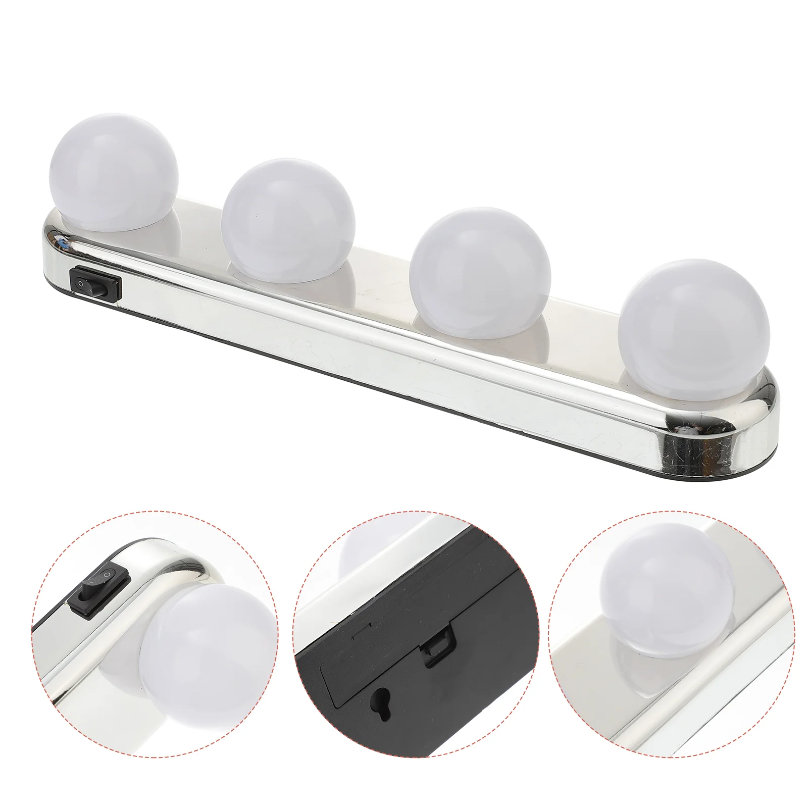 Mirror Light Makeup Light No Drilling Suction Cup 4 Bulb Portable Light Up Mirror For Makeup (White Light)
Mirror Light Makeup Light No Drilling Suction Cup 4 Bulb Portable Light Up Mirror For Makeup (White Light)