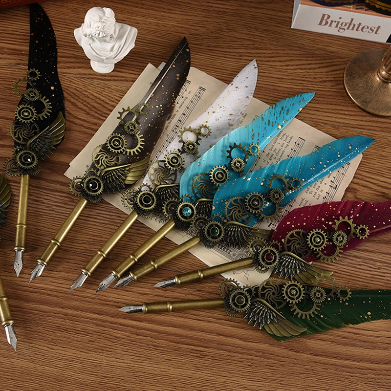 Feather Fountain Pen Set Calligraphy Pen Ink Stationery Creative Retro Writting Pens
Feather Fountain Pen Set Calligraphy Pen Ink Stationery Creative Retro Writting Pens