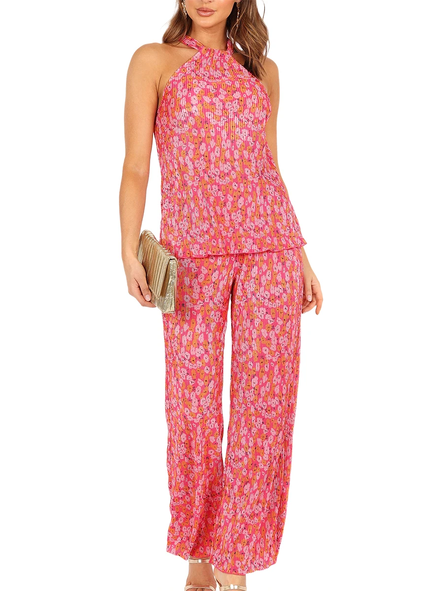 Women s 2 Piece Casual Outfits Sleeveless Halter Neck Tank Tops Solid Color Floral Pants Sets Streetwear
Women s 2 Piece Casual Outfits Sleeveless Halter Neck Tank Tops Solid Color Floral Pants Sets Streetwear