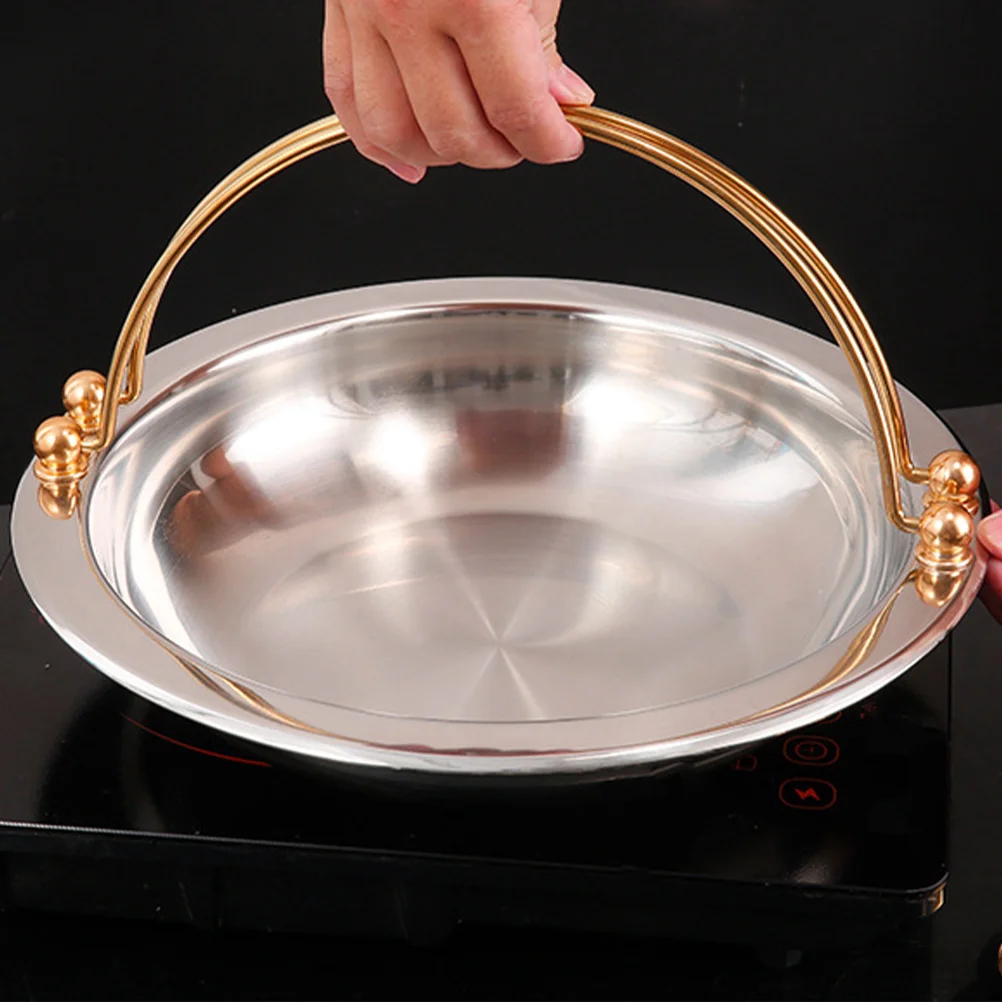 

Japanese Sukiyaki Frying Soup Pot Simmering Griddle Hot Stainless Steel Cooking Camping Cookware