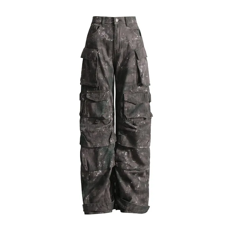 Women Denim Loose Cargo Wide-leg Pants High Waist Patchwork Pockets Casual Versatile Jean Streetwear Office Lady Female Clothes
Women Denim Loose Cargo Wide-leg Pants High Waist Patchwork Pockets Casual Versatile Jean Streetwear Office Lady Female Clothes