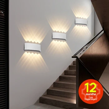 LED 벽 조명, 홈 장식, 안뜰 베란다 램프, 계단 조명, 외관 장식, 외부 정원 인테리어 조명, LED 벽벽면 조명 Led 인테리어 정원 Veranda 램프 계단 조명 기구 입면 장식 실외 정원 실내등 Led 벽 상품 이미지