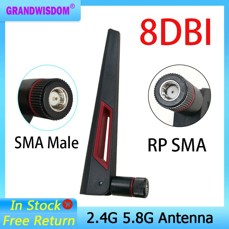 Grandwisdom Wi 1 2P 2.4GHz 5.8Ghz Antenna real 8dBi RP-SMA Connector Dual Band wifi Antena aerial SMA female wireless router IOT
Grandwisdom Wi 1 2P 2.4GHz 5.8Ghz Antenna real 8dBi RP-SMA Connector Dual Band wifi Antena aerial SMA female wireless router IOT