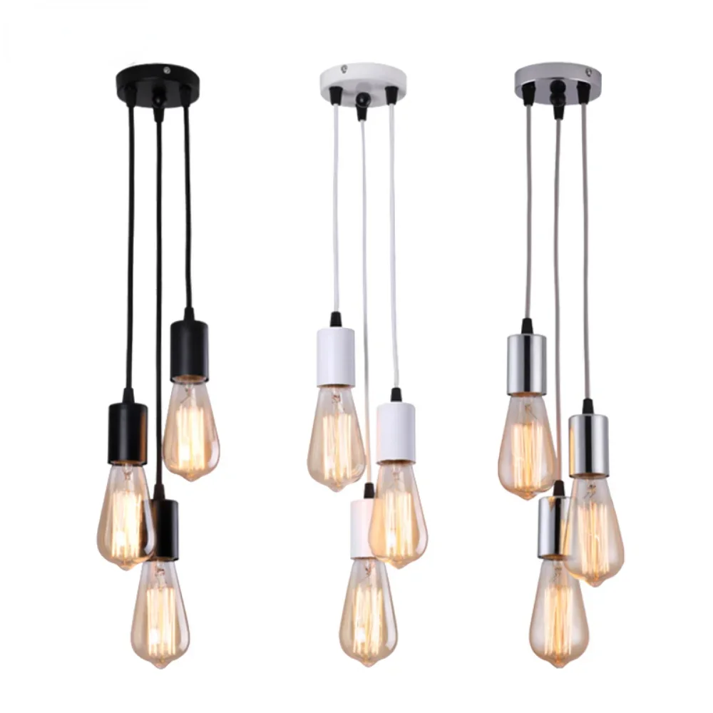 3 Heads Black White Silver Modern Simple Iron Chandelier Dining Room Aisle Vintage Industrial Style E27 Linear Pendant Lights
3 Heads Black White Silver Modern Simple Iron Chandelier Dining Room Aisle Vintage Industrial Style E27 Linear Pendant Lights