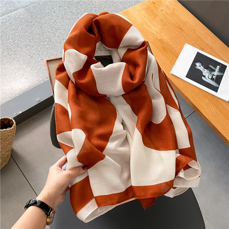 

Winter Scarf Women Cotton Beach Shawls Neckerchief Female Pashmina Foulard Headscarf Bufanda Elegant Scarves Head Wraps Hijab