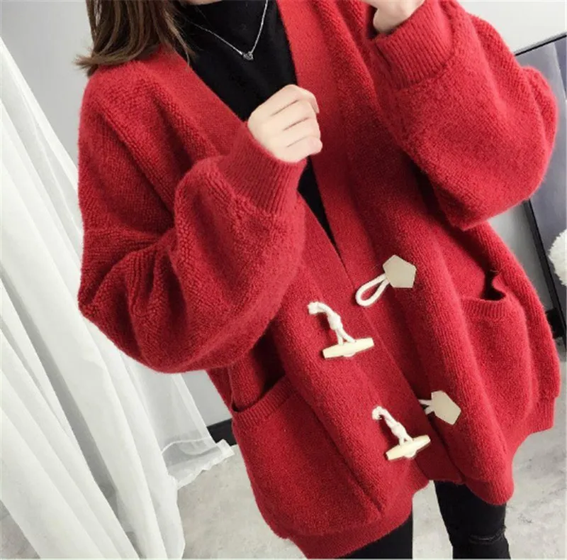 NEW Red Knitted Cardigan Women White Casual Knit Sweater Jacket Spring Autumn V-Neck Loose Basic Cardigans Plus Size Female Coat
NEW Red Knitted Cardigan Women White Casual Knit Sweater Jacket Spring Autumn V-Neck Loose Basic Cardigans Plus Size Female Coat