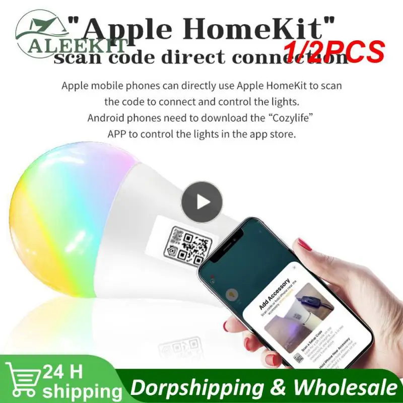 1/2PCS Homekit WIFI LED Smart lamp 9W RGB Voice Control Smart Home Bulb Work With Dohome IOS / Bluetooth 4.0
1/2PCS Homekit WIFI LED Smart lamp 9W RGB Voice Control Smart Home Bulb Work With Dohome IOS / Bluetooth 4.0
