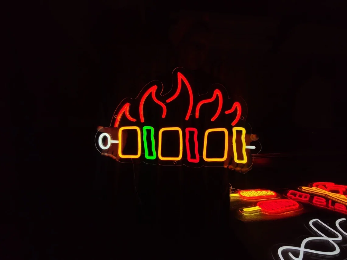 Barbecue Neon Sign Kebab Led Sign Hot Meat Neon Light BBQ Led Light Custom Meat With Peppers Led Sign
Barbecue Neon Sign Kebab Led Sign Hot Meat Neon Light BBQ Led Light Custom Meat With Peppers Led Sign