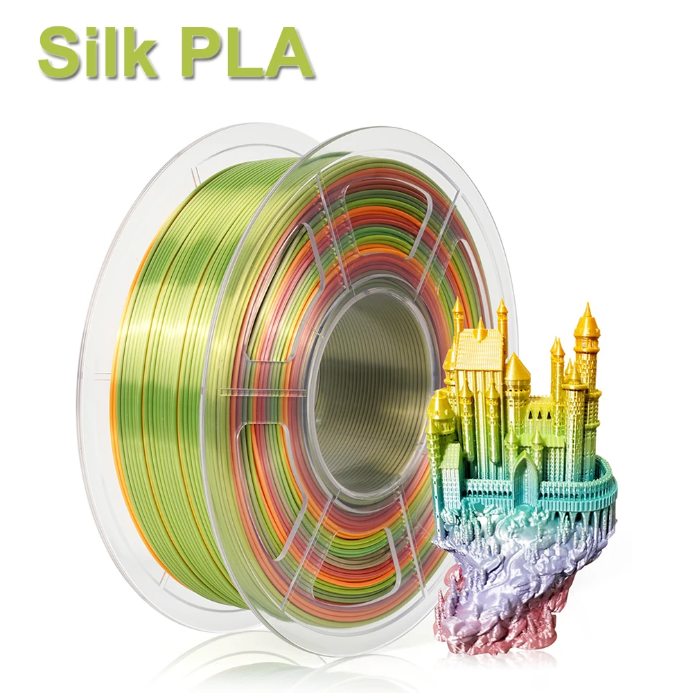 

Silk PLA Filament For 3D Printer Magic Rainbow Silk PLA 1.75mm 1KG Spool Colorful Printing Mystic 3D Printer Filament For FDM