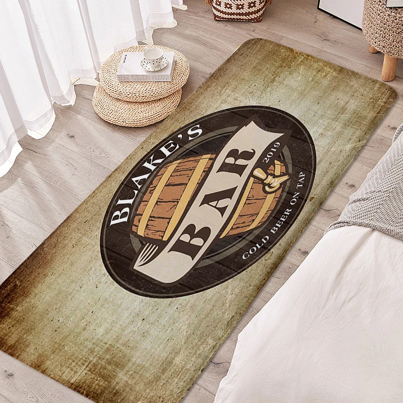 

Beer Carpet Anti Slip Bathroom Foot Mat Doormat Entrance Door Hallway Bedroom Living Room Custom Washable Non-slip Kitchen Rug