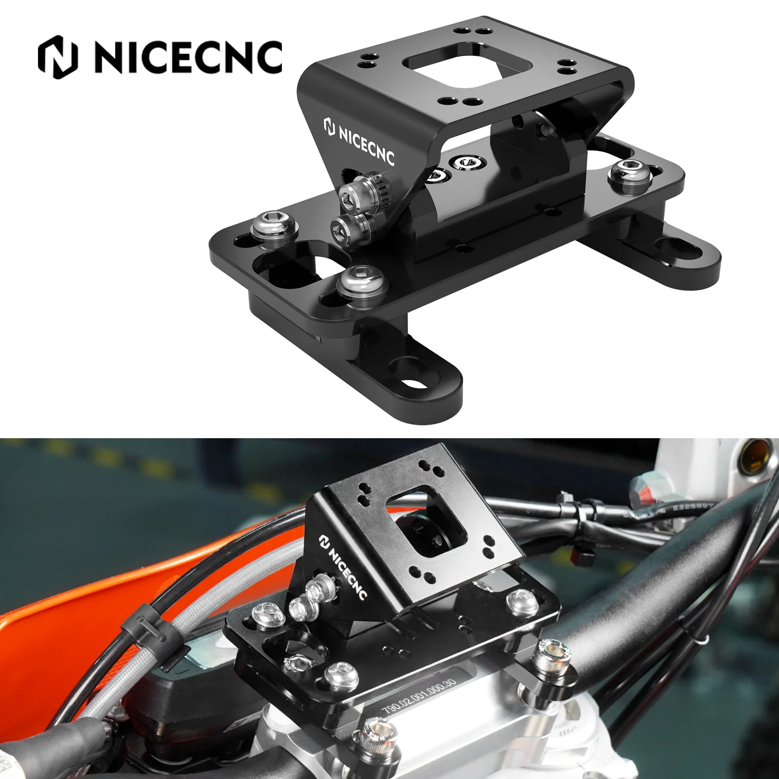 

For KTM 390 690 790 890 990 950 1050 1090 1190 1290 Enduro R SMC SMCR ADVENTURE 2008-2023 Universal Adjustable GPS Mount Bracket