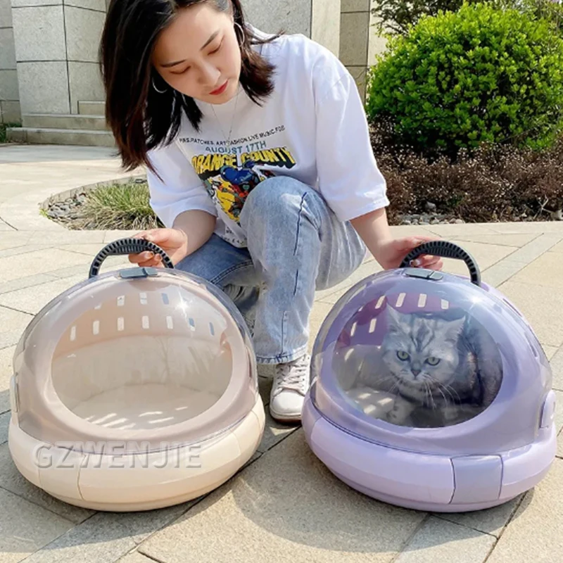 

Cat Carrying Bag Space Pet Backpack Breathable Portable Transparent Backpack Puppy Dog Transport Carrier Space Capsule Bag Pets