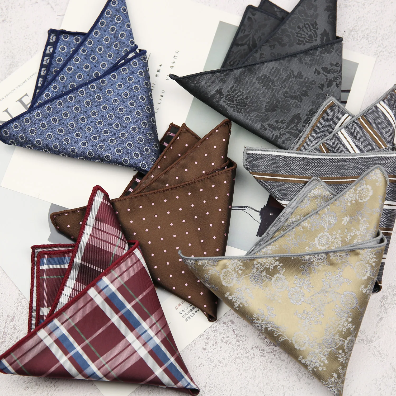 24*24cm Classic Fashion Flower Plaid Striped Dot Pattern Polyester Handkerchief Pocket Square for Man Business Wedding
24*24cm Classic Fashion Flower Plaid Striped Dot Pattern Polyester Handkerchief Pocket Square for Man Business Wedding