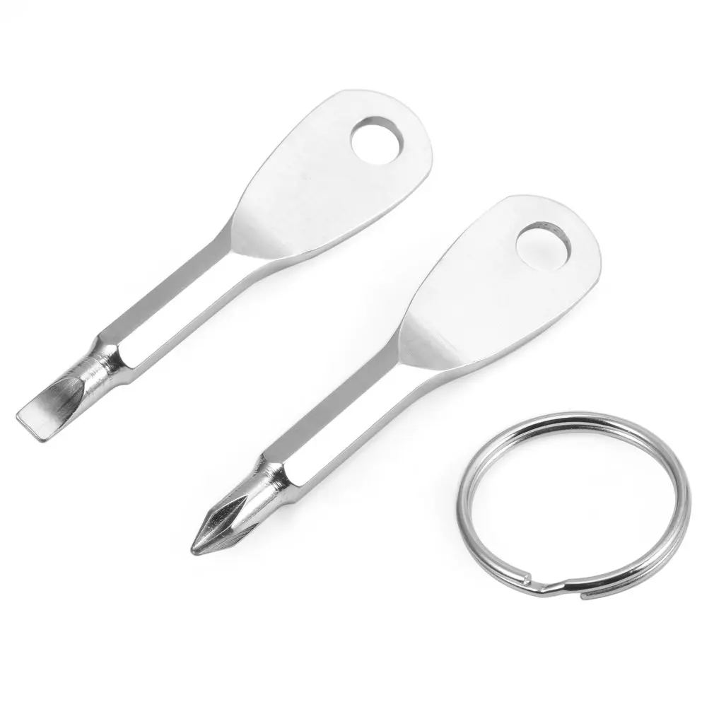 Screwdrivers Stainless Steel Flathead Cross Head With Key Ring Mini Screwdriver Multifunction Outdoor Tool Set
Screwdrivers Stainless Steel Flathead Cross Head With Key Ring Mini Screwdriver Multifunction Outdoor Tool Set