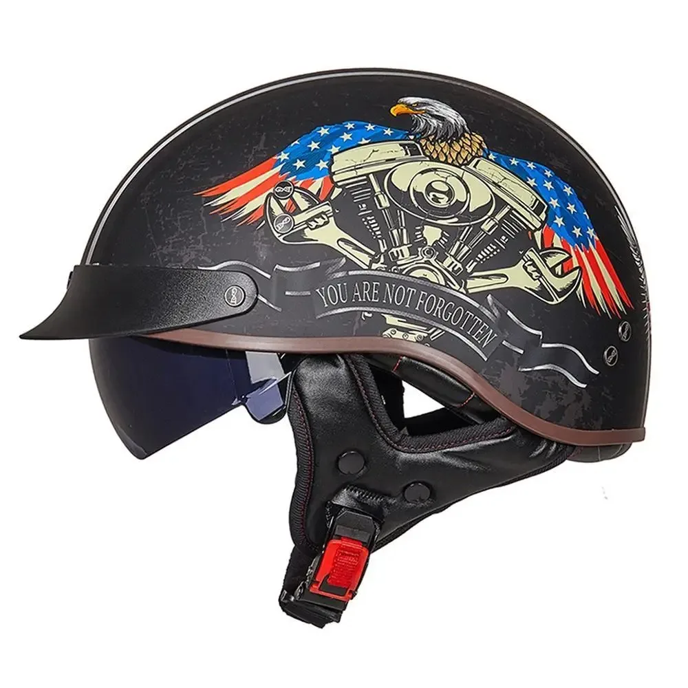 Retro Motorcycle Helmet German Classic Moto Helmet Casco Moto Half Helmet DOT Certification Capacete De Moto With HD Visors
Retro Motorcycle Helmet German Classic Moto Helmet Casco Moto Half Helmet DOT Certification Capacete De Moto With HD Visors