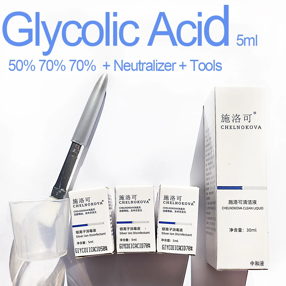 

Glycoilc Acid peel 10% 20% 30% 35% 40% 50% 60% 5ml Combination Pack Add Neutralization Solution 30ml AHA chemical peel