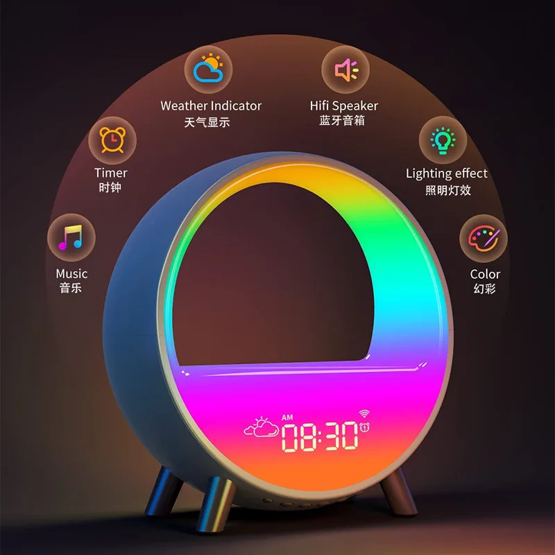 Led Wake Up Light Alarm Clock 7 Color Atmosphere Lights Bluetooth Speaker Desktop Clocks Weather Display Bedroom Bedside Lamp D
Led Wake Up Light Alarm Clock 7 Color Atmosphere Lights Bluetooth Speaker Desktop Clocks Weather Display Bedroom Bedside Lamp D