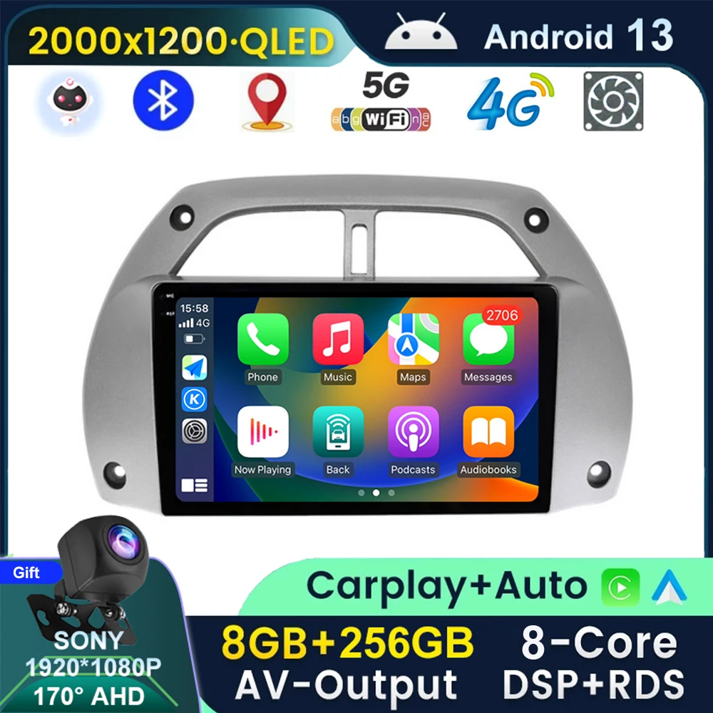 Android 13 Car Radio For Toyota RAV4 Rav 4 2001-2006 Multimedia Video Player Navigation Stereo QLED 2K GPS Carplay Android Auto
Android 13 Car Radio For Toyota RAV4 Rav 4 2001-2006 Multimedia Video Player Navigation Stereo QLED 2K GPS Carplay Android Auto