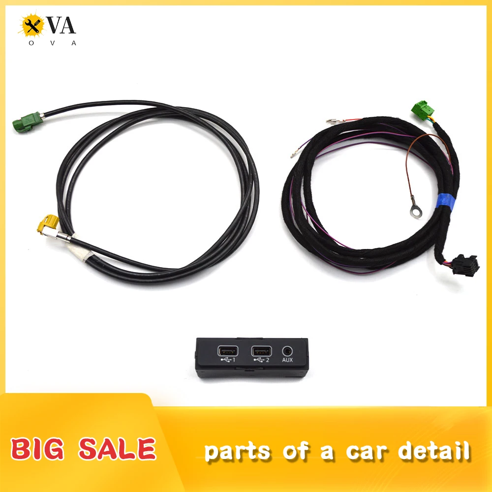 

For Audi A4 B9 A5 B9 Q5 MIB2 Carplay Switch smart phone USB interface CarPlay USB AUX IN Plug Cable 8W0 035 724 4M0 035 736