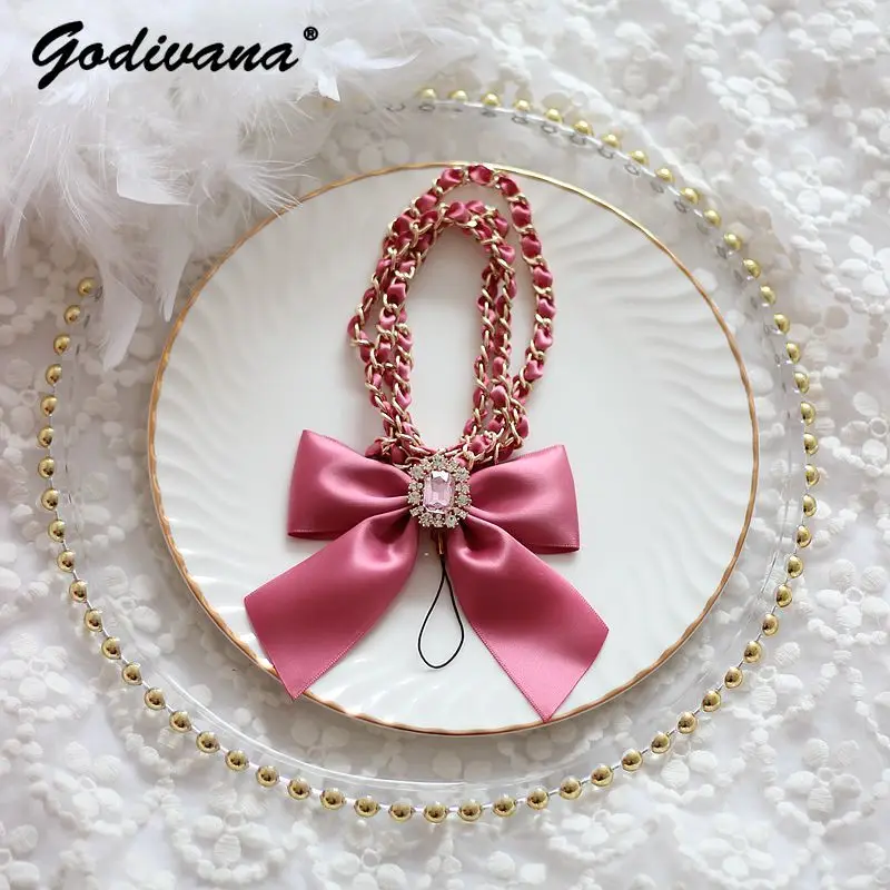 Japanese Handmade Mobile Phone Charm Halter Pearl Rhinestone Bow Pearl Chain Bag Pedants Cute Girl Hand Carrying Chain Pedants
Japanese Handmade Mobile Phone Charm Halter Pearl Rhinestone Bow Pearl Chain Bag Pedants Cute Girl Hand Carrying Chain Pedants