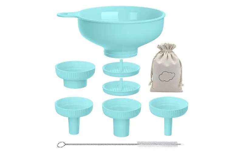 Wide Mouth Kitchen Funnel with Detachable Spout and Strainer Food Funnel for Filling Bottles Liquid Oil Spices Kitchen Tools
Wide Mouth Kitchen Funnel with Detachable Spout and Strainer Food Funnel for Filling Bottles Liquid Oil Spices Kitchen Tools