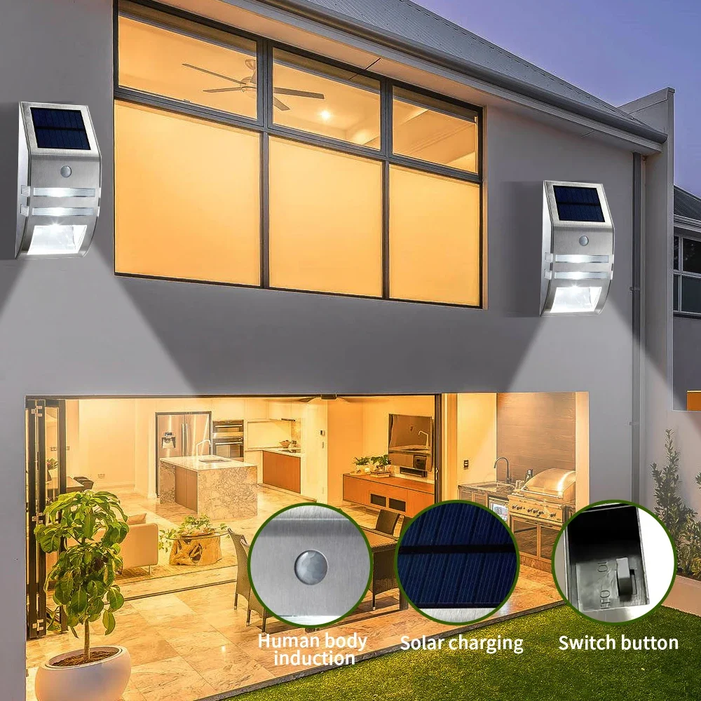 

Solar Powered PIR Motion Sensor LED Security Wall Light Auto on/Off Light Outdoor Garden LED Landscape Yard Lawn Lighting