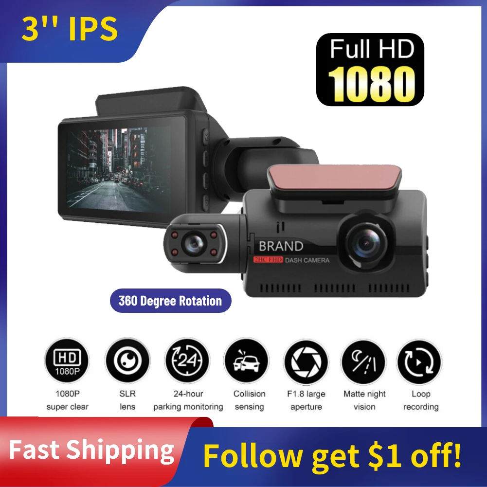 1080P Car DVR Dash Cam Car Video Recorder Front and Rear View Dashcam for Car Camera Night Vision Loop Recording Car DVR Dashcam
1080P Car DVR Dash Cam Car Video Recorder Front and Rear View Dashcam for Car Camera Night Vision Loop Recording Car DVR Dashcam