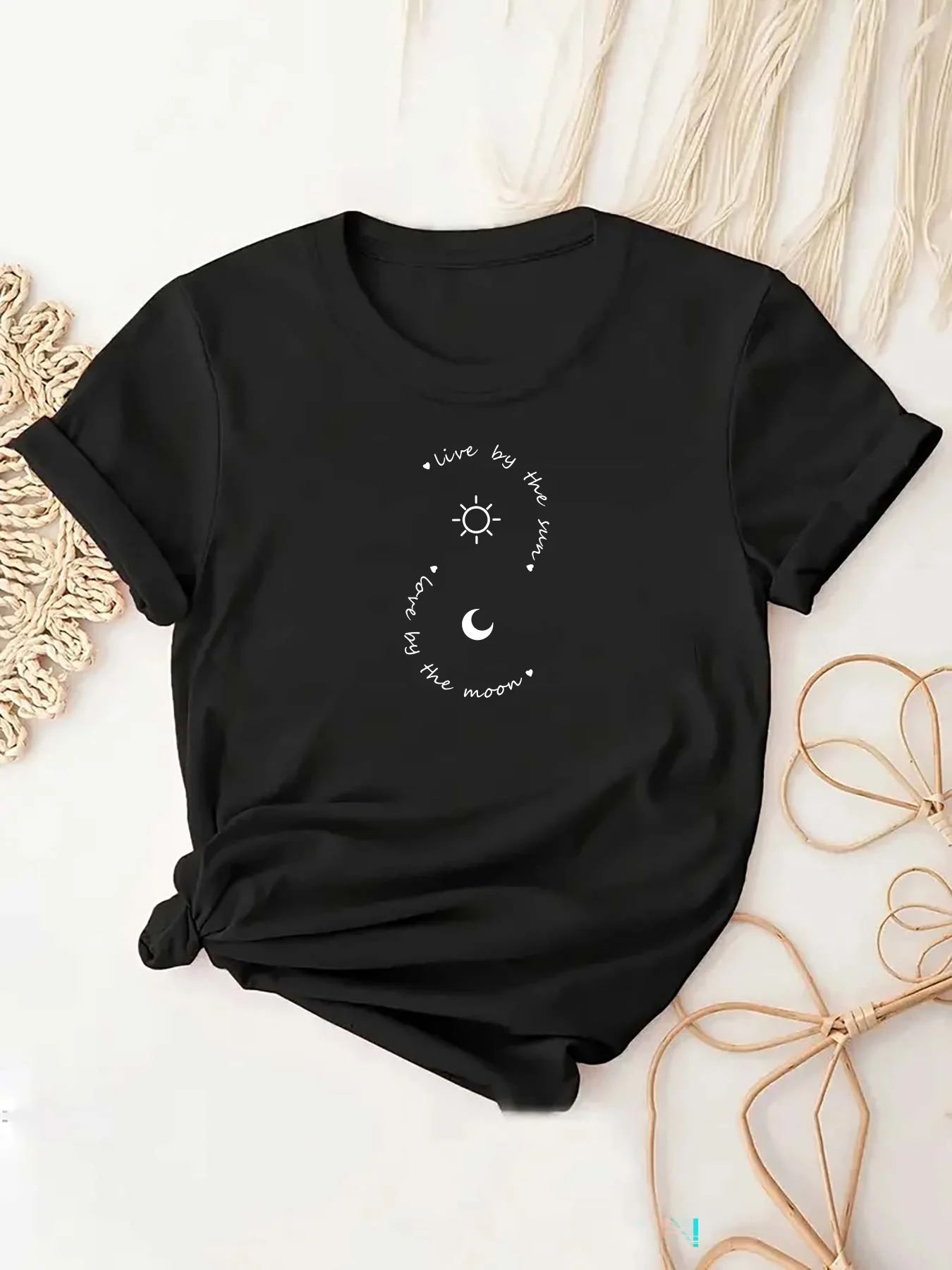 Sun And Moon Graphic Sports Tee, Casual Crew Neck Workout Fitness Short Sleeves Tops, Women's Activewear
Sun And Moon Graphic Sports Tee, Casual Crew Neck Workout Fitness Short Sleeves Tops, Women's Activewear