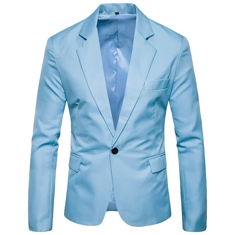 

Autumn Slim Blue Casual Blazer Men Slim Fit Long Sleeve Blazers Masculino Fashion Male Suit Large Size 3xl Business Party Suits