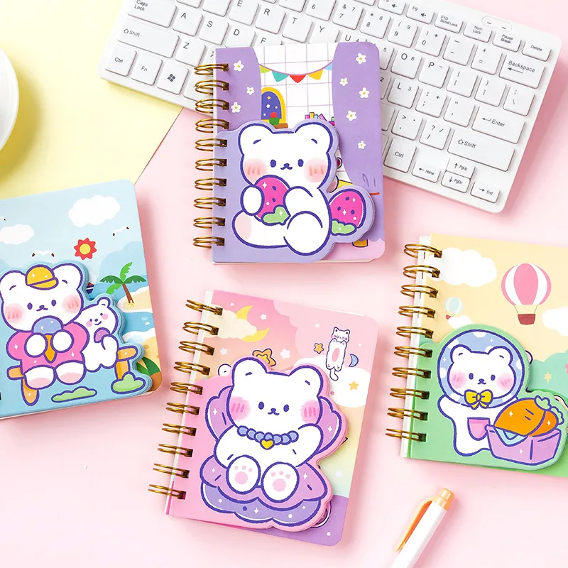 Universe Cute Bear Coil Cartoon Notebook with Kawaii Pink Purple Alien Bear Shape Notepad Memo
Universe Cute Bear Coil Cartoon Notebook with Kawaii Pink Purple Alien Bear Shape Notepad Memo