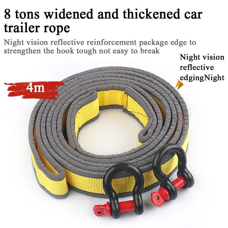 4 m 8 t vehicle SUV sedan with reinforced thickened trailer rope rescue rope pull car with pull ring night reflective
4 m 8 t vehicle SUV sedan with reinforced thickened trailer rope rescue rope pull car with pull ring night reflective