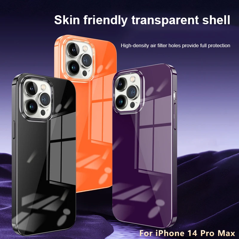 

Simple Solid Color Transparent Phone Case For iPhone 15 14 Plus 12 13 14 15 ProMax Skin Feel All-inclusive Fall Protective Cover