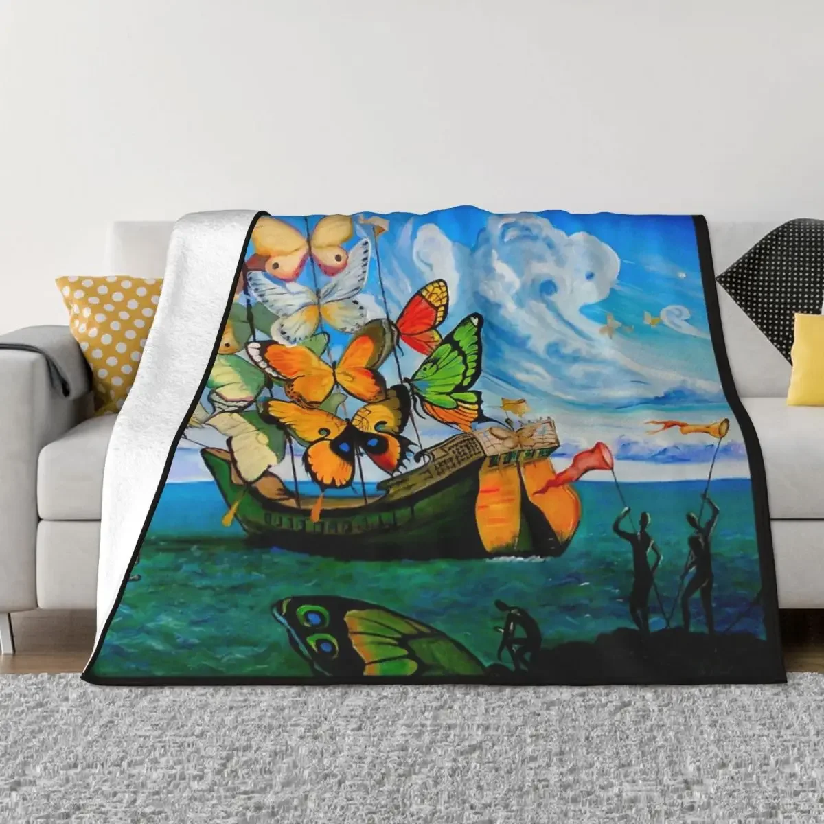 BUTTERFLY SHIP : Vintage Abstract Painting Print Throw Blanket Warm Baby Picnic Blankets
BUTTERFLY SHIP : Vintage Abstract Painting Print Throw Blanket Warm Baby Picnic Blankets