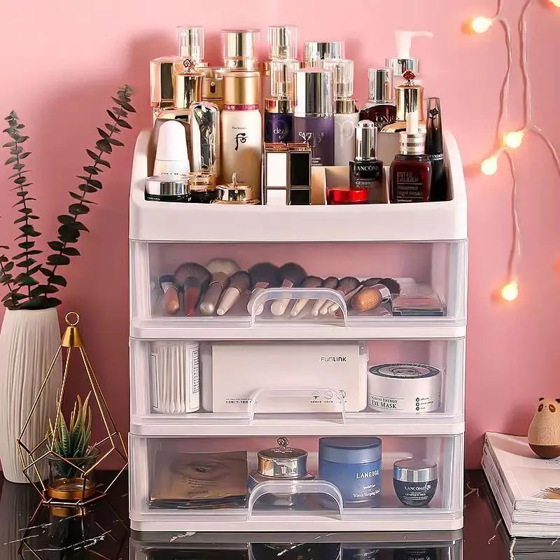 Clear Plastic Makeup Storage Organizer Drawer Box for Dressing Table Four-Layer Desktop Storage Rack with Three Drawers for home
Clear Plastic Makeup Storage Organizer Drawer Box for Dressing Table Four-Layer Desktop Storage Rack with Three Drawers for home